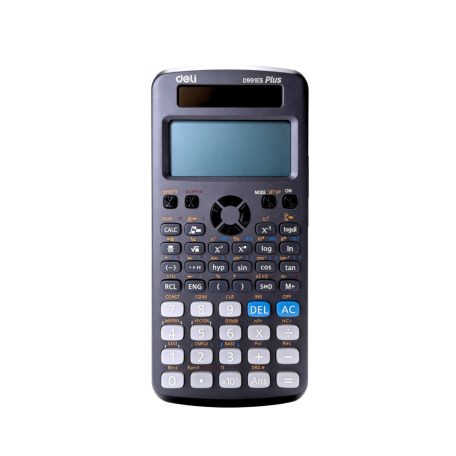 Deli D991ES Plus Exceed Scientific Calculator, elemes és napelemes tudományos számológép 417 funkcióval, 2 soros 16 karakteres grafikus LCD kijelzővel, csúsztatható fedlappal