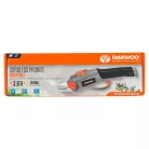 Daewoo DACP36Li 3.6V bypass akkus olló, metszőolló 1.5 Ah beépített akkumulátorral 10 mm maximális ágvastagsághoz, 30 perc munkaidőre 1 töltéssel 