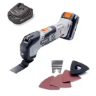 Daewoo DALMT18-1 akkus, 18V 2 Ah akkumulátoros multifunkciós szerszámgép, multi rezgőcsiszoló, akkuval és töltővel