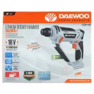 Daewoo DALRH18-1 SOLO SDS Plus tokmányos akkus, 18V 1.2J 9.9 Nm akkumulátoros fúrókalapács, ütvefúró, fúrógép, akku és töltő nélkül