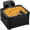   HOME / Hauser Deep Fry MAX BLACK nemesacél, fekete 4L 2000W olajsütő, hidegzónás 4 literes családi fritőz 3 kosárral 2 x 0.6 kg + 1 x 1.2 kg sütőlapacitással (DF-G360B / HGOLS4 / DFS-430 / ODF-17401 / FR-3195)