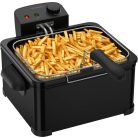 HOME / Hauser Deep Fry MAX BLACK nemesacél, fekete 4L 2000W olajsütő, hidegzónás 4 literes családi fritőz 3 kosárral 2 x 0.6 kg + 1 x 1.2 kg sütőlapacitással (DF-G360B / HGOLS4 / DFS-430 / ODF-17401 / FR-3195)