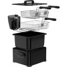 HOME / Hauser Deep Fry MAX BLACK nemesacél, fekete 4L 2000W olajsütő, hidegzónás 4 literes családi fritőz 3 kosárral 2 x 0.6 kg + 1 x 1.2 kg sütőlapacitással (DF-G360B / HGOLS4 / DFS-430 / ODF-17401 / FR-3195)