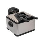 HOME / Hauser Deep Fry MAX nemesacél, inox 4L 2000W olajsütő, hidegzónás 4 literes családi fritőz 3 kosárral 2 x 0.6 kg + 1 x 1.2 kg sütőlapacitással (HGOLS4 / DFS-430 / ODF-17401 / FR-3195)