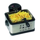 HOME / Hauser Deep Fry MAX nemesacél, inox 4L 2000W olajsütő, hidegzónás 4 literes családi fritőz 3 kosárral 2 x 0.6 kg + 1 x 1.2 kg sütőlapacitással (HGOLS4 / DFS-430 / ODF-17401 / FR-3195)