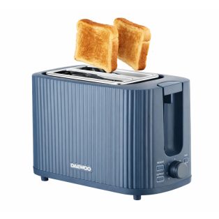   Daewoo DST-6564B 2 Slice Toaster, 930W kétszeletes pirító, kenyérpirító újramelegítés és kiolvasztás funkcióval, kék színben