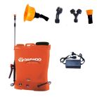 Daewoo DABSP16L 16L (16 literes) elektromos, akkumulátoros, 12V 8Ah akkus háti permetező, permetezőgép 4 szórófejjel