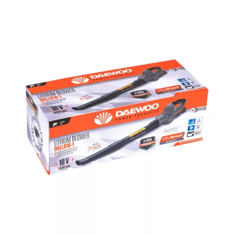 Daewoo DALLB18-1 18V 2Ah akkus, li-ion akkumulátoros lombfúvó, lombfújó akkuval és töltővel