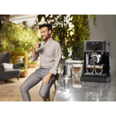 DeLonghi EC235.BK Stilosa 1100W 15 bar presszókávéfőző, espresso kávéfőző, eszpresszógép 1L víztartállyal, gőzölő karral
