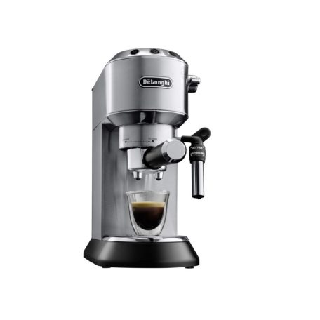 DeLonghi Dedica Style EC685.M ezüst eszpresszó kávéfőző EX:4, Silver 1300W 15 bar két csészés presszókávéfőző, 1.1L víztartállyal, gőzölő karral