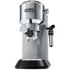 DeLonghi Dedica Style EC685.M ezüst eszpresszó kávéfőző EX:4, Silver 1300W 15 bar két csészés presszókávéfőző, 1.1L víztartállyal, gőzölő karral