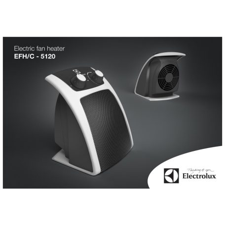 Electrolux EFH/C-5120 EEC 1100W / 2000W kerámia elektromos, termosztátos hősugárzó ventilátor, 2 kW fűtőventilátor, termoventilátor