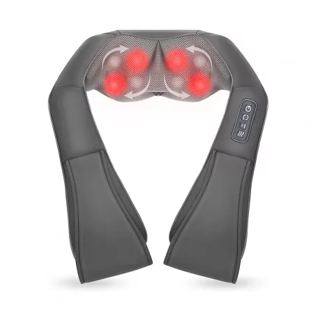 Easy Home MB-S002 akkus, 2200 mAh li-ion akkumulátoros Shiatsu univerzális elektromos masszírozó, fűthető görgős nyakmasszírozó, elektromos masszázsöv