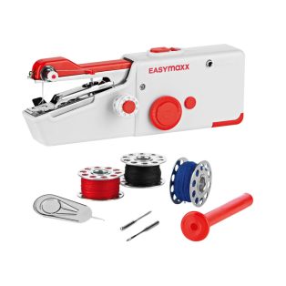  EasyMaxx Fast Sew mini, hordozható, elemes kézi varrógép 4 orsó cérnával, befűzővel és 2 tartalék tűvel (477251)