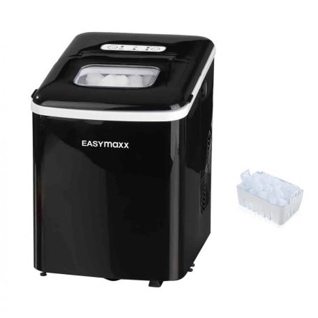 EasyMaxx / MaxxMee fekete 120W 1.8L háztartási jégkocka készítő gép, jégkockagép 12 kg / 24 óra