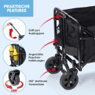 EasyMaxx 13418 összecsukható, 80 kg teherbírású 75 x 49.5 x 91 cm kerti kézikocsi, horgászkocsi, strandkocsi, szállító kocsi