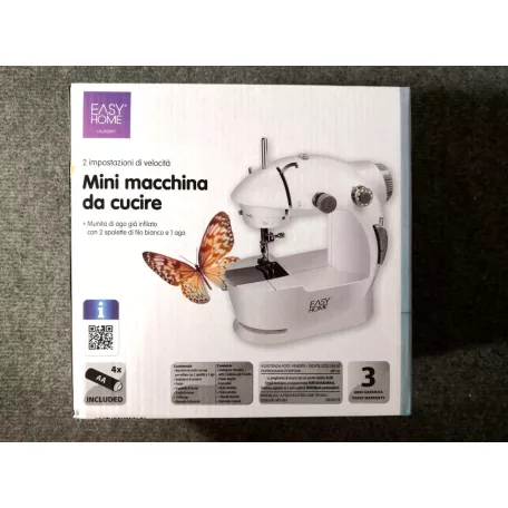 Easy Home MS-201 tanuló, játék mini varrógép 20 x 12 x 20 cm gyermek varrógép, pedállal, hálózati adapterrel