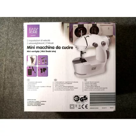 Easy Home MS-201 tanuló, játék mini varrógép 20 x 12 x 20 cm gyermek varrógép, pedállal, hálózati adapterrel