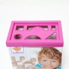 Eichhorn 50 darabos natúr fa építőkocka készlet, festetlen oktató fakocka csomag praktikus tároló és formaberakó vödörben (100050141)