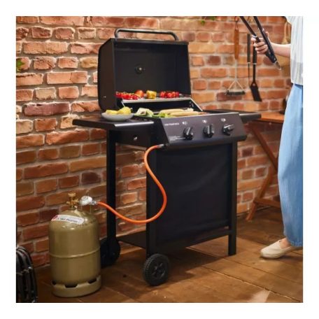 Enders San Francisco 3 gázégős gázgrill kocsi, 3 égős gáz grill, grillkocsi, 6.75 kW összteljesítménnyel (3 x 2.25 kW) 50 x 33 cm grillfelülettel