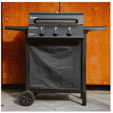 Enders San Francisco 3 gázégős gázgrill kocsi, 3 égős gáz grill, grillkocsi, 6.75 kW összteljesítménnyel (3 x 2.25 kW) 50 x 33 cm grillfelülettel