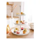 ERNESTO 3 szintes, kerek tálaló állvány, 35 cm magas, 3 tálcás, dekoratív porcelán tálaló, kínáló tál készlet, süteménytálca