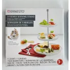 ERNESTO 3 szintes, kerek tálaló állvány, 35 cm magas, 3 tálcás, dekoratív porcelán tálaló, kínáló tál készlet, süteménytálca