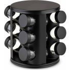 Ernesto 10 részes forgó, 360°-ban elforgatható, elegáns design fűszertartó készlet 9 db 85 ml-es, szórófejes fűszer tároló üveggel, tartóval