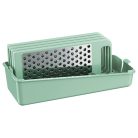 Ernesto Grater Set Sokoldalú 7 részes mechanikus 4 az 1-ben reszelő készlet fehér műanyag gyűjtőtállal, 4 cserélhető betéttel (498406)