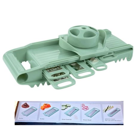 Ernesto Multifunkciós, 8 részes mechanikus 5 az 1-ben reszelő, szeletelő és aprító gyalu gyűjtőtállal, 5 cserélhető betéttel (498406)