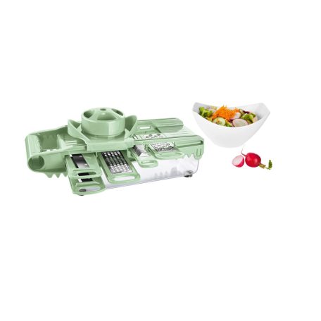 Ernesto Multifunkciós, 8 részes mechanikus 5 az 1-ben reszelő, szeletelő és aprító gyalu gyűjtőtállal, 5 cserélhető betéttel (498406)