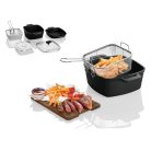 ERNESTO 5 az 1-ben multifunkciós alu öntvény sütőedény szett, 4.5L olajsütő és pároló készlet 