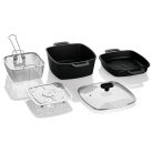 ERNESTO 5 az 1-ben multifunkciós alu öntvény sütőedény szett, 4.5L olajsütő és pároló készlet 