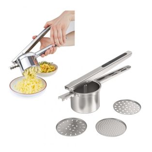   SilverCrest / ERNESTO / Livarno Home nemesacél inox mechanikus burgonyatörő, univerzális nyomó, krumplinyomó, galuskakészítő (galuskaszaggató)
