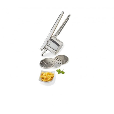 SilverCrest / ERNESTO / Livarno Home nemesacél inox mechanikus burgonyatörő, univerzális nyomó, krumplinyomó, galuskakészítő (galuskaszaggató)