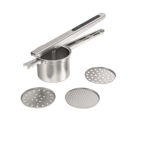 SilverCrest / ERNESTO / Livarno Home nemesacél inox mechanikus burgonyatörő, univerzális nyomó, krumplinyomó, galuskakészítő (galuskaszaggató)