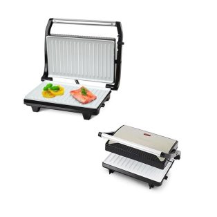   Esperanza EKG006 Taleggio inox 750W kerámia grill, kerámialapos kontaktgrill sütő, grillsütő