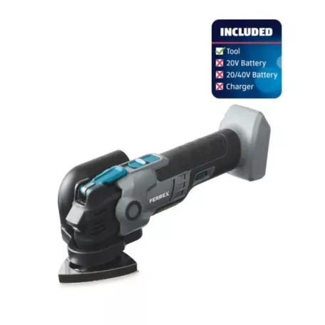 FERREX FBT-CMT-004 FULL 20V 2Ah akkus, akkumulátoros multifunkciós szerszámgép, multi rezgőcsiszoló, 20V 2Ah akkuval és hálózati töltővel