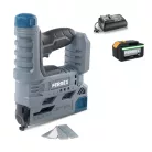 FERREX FBT-CNG002 ECO 20V 4Ah akkus, akkumulátoros elektromos tűzőgép és szögbelövő 1000 db TYPE 55 kapocs és TPYE 47 szög kiegészítővel, akkuval és töltővel (854897)