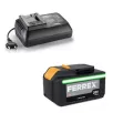   FERREX FBT-CNG002 ECO 20V 4Ah akkus, akkumulátoros elektromos tűzőgép és szögbelövő 1000 db TYPE 55 kapocs és TPYE 47 szög kiegészítővel, akkuval és töltővel (854897)
