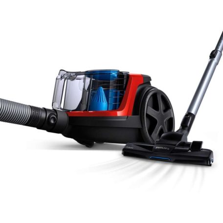 Philips FC9330 PowerPro Compact 900W PowerCyclone 5 Series 3000 Porzsák nélküli porszívó HEPA filterrel, kék-piros (FC9330/09, az FC9329/09 utódja)