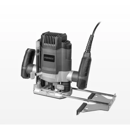 FERREX WWS-OFR1200 XL elektromos 1200W felsőmaró, felsőmarógép 14 db maróbittel (fém kofferben) 6 mm / 6,35 mm / 8 mm szerszámbefogóval