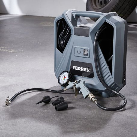 FERREX CQB-180D2 elektromos 1100W max. 8 bar hordozható kompresszor, táskakompresszor, mobil táska kompresszor (818635)