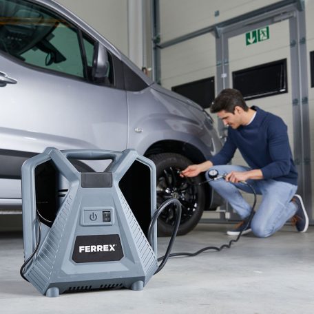 FERREX CQB-180D2 elektromos 1100W max. 8 bar hordozható kompresszor, táskakompresszor, mobil táska kompresszor (818635)