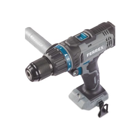 FERREX ASBS-20 SOLO 50 Nm 20V akkus, akkumulátoros, kétsebességes ütvefúró, fúró, csavarbehajtó akku és töltő nélkül, 15 részes fúrószár és bitfej készlettel