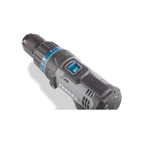 FERREX ASBS-20 SOLO 50 Nm 20V akkus, akkumulátoros, kétsebességes ütvefúró, fúró, csavarbehajtó akku és töltő nélkül, 15 részes fúrószár és bitfej készlettel