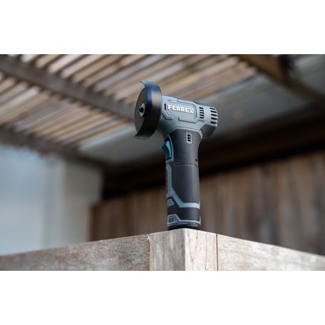 FERREX FBT-CAG006 Compact Power 12V 2Ah 76mm akkus, cserélhető akkumulátoros sarokcsiszoló, mini flex, kézi kisflex akkuval, koronggal és USB töltőkábellel