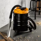 FERREX GAS20 fekete - sárga 1300W 20L hamuporszívó, 20 literes kandalló porszívó fúvás funkcióval, fém szűrővel