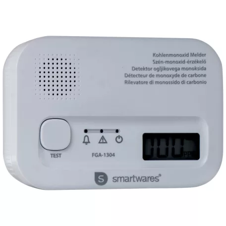 SmartWares FGA-1304 / FGA 13041 elemes CO érzékelő, szén-monoxid riasztó (10 év élettartamú szenzorral)