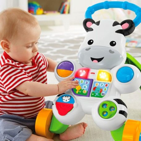  Fisher-Price DLD80 Zebra Baby Walker, tologatós, zenélő, világító Zebra járássegítő - foglalkoztató játék 6 hónapos kortól